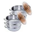 2X 3 Tier 11.8 inches Stainless Steel Food Steamer 2X 3 Tier 11.8 inches Stainless Steel Food Steamer