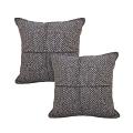 SOGA 2X 45cm UrbanWeave Charcoal Tweed Pillowcase