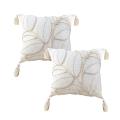SOGA 2X 45cm Wabi-sabi Cream Flower Cover & Beige Velvet Throw Pillow SOGA 2X 45cm Wabi-sabi Cream Flower Cover & Beige Velvet Throw Pillow