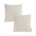 SOGA 2X 17.7 inches Classic Cream Cable Knit Decorative Pillowcases
