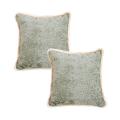 SOGA 2X 45cm Sage Green Velvet Pillowcase with Faux Fur Trim