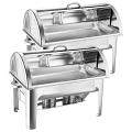 SOGA 2X 1.19 gallons Chafing Dish Dual Tray Top SOGA 2X 1.19 gallons Chafing Dish Dual Tray Top