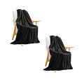 SOGA 2X Black Throw Blanket SOGA 2X Black Throw Blanket