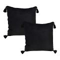 SOGA 2X Black Vintage Butterfly Pillow Tassel Throw Pillow