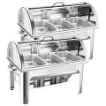 SOGA 2X 0.79 gallons Chafing Dish Triple Tray Top SOGA 2X 0.79 gallons Chafing Dish Triple Tray Top