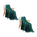 SOGA 2-Pack Dark Green Throw Blankets – Warm Sofa and Bed Comforter SOGA 2-Pack Dark Green Throw Blankets – Warm Sofa and Bed Comforter