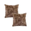 SOGA 2X 45cm LuxeFur Plush Brown Decorative Pillowcases – Cozy Covers
