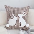 SOGA 2X 17.7 inches Brown Gingham Bunny Decorative Pillowcases – Cozy Cover