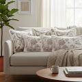 SOGA 6PC Pillow Set – 4x 45cm Vintage Fur & 2x 30x50cm Taupe Floral Covers