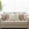 SOGA 6PC Pillow Set – Brown & Ivory Diamond Knit Pom Pom Covers for sofa