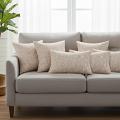 SOGA 6PC Pillow Set – 4x 45cm & 2x 30x50cm Dezi Cream Geometric Covers 