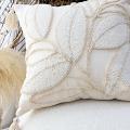 SOGA 2X 45cm Luxe Cream Quilted Pillowcases with Tassels  Decorative Covers