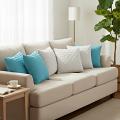 SOGA 6PC 45cm Scalloped Wave Pillow Set – 3 Soft Mint & 3 Pure White Covers