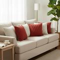 SOGA 6PC Pillow Cover Set –3 Classic Red Diamond Knit & 3 Cream Cable Knit 