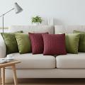 SOGA 6PC Olive Green & Deep Red Pillowcases – Textured, Velvet & Cable Knit