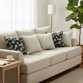 SOGA 5PC 2x Black Floral & 3x Cream Cable Knit Diamond Pillow Covers