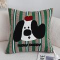 SOGA 2X 17.7 inches Christmas Dog Pillow Cover - Holiday Striped Pillowcase