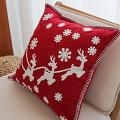 SOGA 2X 45cm Festive Reindeer & Snowflake Christmas Decorative Pillowcases