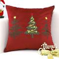 SOGA 2X 45cm Red Christmas Tree Trio Decorative Pillowcases