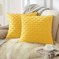 SOGA 2X 45cm Scalloped Wave Decorative Pillowcase (Sunshine Yellow)