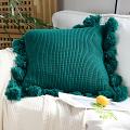 SOGA 2X 45cm Textured Pillowcase with Decorative Pom-Pom Trim Emerald Green