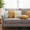 SOGA 5PC Golden Yellow Velvet & Knit Comfort Pillow Covers for Stylish Sofa