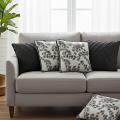 SOGA 5PC 2x Charcoal Grey Cable Knit & 3x Dark Gray Floral Pillow Covers