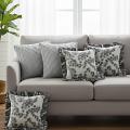 SOGA 5PC Gray Floral Ruffle& Diamond Knit Pillow Covers for Cozy Home Décor