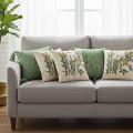 SOGA 5PC Sage Green Chevron Tassel & Botanical Garden Pillow Covers