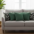 SOGA 5PC 2x Black Floral & 3x Forest Green Diamond Knit Pillow Covers