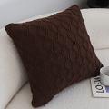 SOGA 2X 17.7 inches Deep Chocolate Brown Decorative Diamond Knit Pillowcase