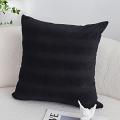 SOGA 2X 45cm Luxurious Black Velvet Decorative Throw Pillowcases