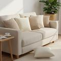 SOGA 6PC Pillow Set – Taupe Beige Grid Knit & Pure White Decorative Covers 