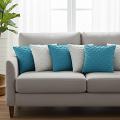 SOGA 6PC 45cm Scalloped Wave Pillow Set – 3 Turquoise Blue & 3 Pure White C