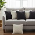 SOGA 6PC Pillow Covers Set – 3 Navy Blue Diamond Knit & 3 Cream Cable Knit 