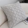 SOGA 2X 45cm Light Gray Diamond Knit Decorative Pillowcases