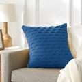 SOGA 2X 45cm Scalloped Wave Decorative Pillowcase (Navy Blue)