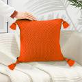 SOGA 2X 50cm Chunky Knit Decorative Pillowcases (Coral Orange)