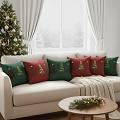 SOGA 6PC Christmas Tree Pillowcase Set 45cm Red& Green Holiday Pillow Cover