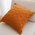 SOGA 2X 17.7 inches Burnt Orange Diamond Knit Decorative Pillowcases 