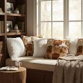SOGA 6PC Cowhide Patchwork & White Textured 45cm Decorative Pillow Covers
