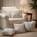 SOGA 6PC 45cm Pillow Set – 3 White Ruffle & 3 Gray Floral Covers for sofa 