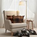 SOGA 6PC 45cm Pixelated Comfort Pillow Set – 3 Caramel & 3 Decorative Cover