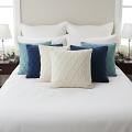 SOGA 6PC Set – Cream Cable Knit, Navy Blue & Sky Blue Diamond Pillow Covers