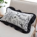 SOGA 2X 11.8 x 19.7in Chic Botanical Bliss Black & White Lumbar Pillowcase SOGA 2X 11.8 x 19.7in Chic Botanical Bliss Black & White Lumbar Pillowcase