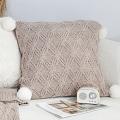 SOGA 2X 45cm Diamond Knit Texture Brown Decorative Throw Pillowcases SOGA 2X 45cm Diamond Knit Texture Brown Decorative Throw Pillowcases
