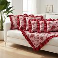 SOGA 6PC Rose Ruffle Pillowcase Set –30x50cm Red, 45cm Burgundy pillowcover