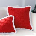 SOGA 2X 45cm Plush Crimson Red Square Decorative Pillow Covers