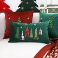 SOGA 2X 11.8x19.7 inches Green Christmas Tree Decorative Pillowcases