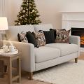 SOGA 6PC 45cm Velvet Leaf & Black Geometric Pillow Cover Set